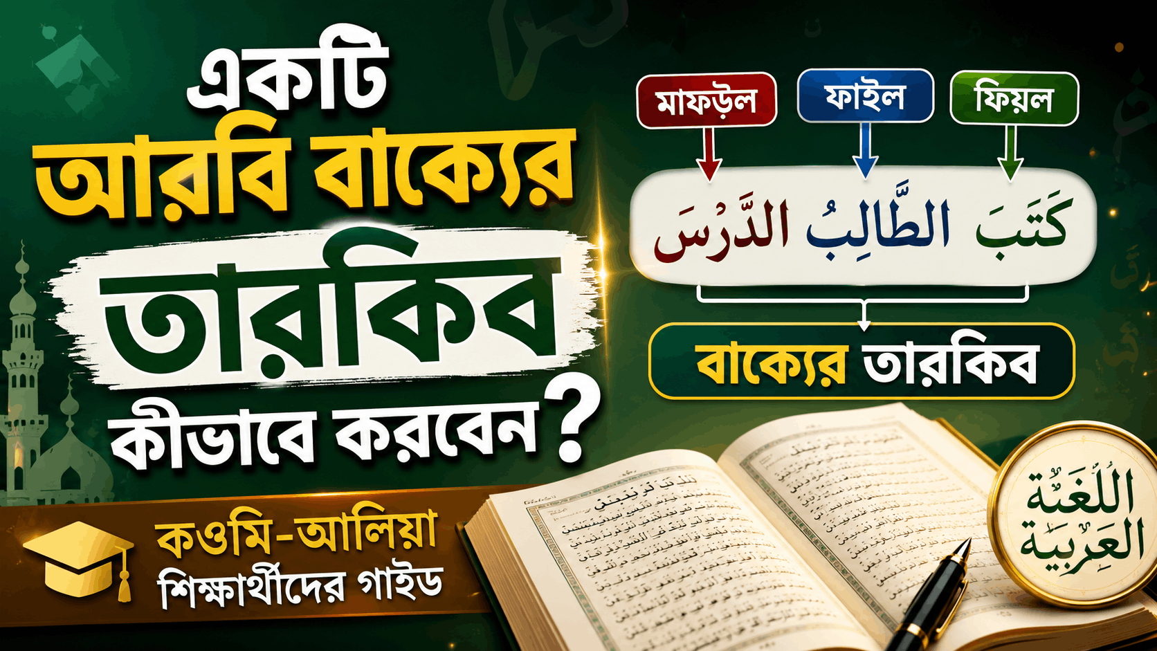 একটি আরবি বাক্যের তারকিব কীভাবে করবেন?
